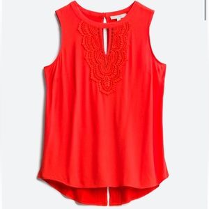 Dark orange sleeveless blouse